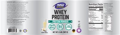 Whey Protein Creamy Vanilla label