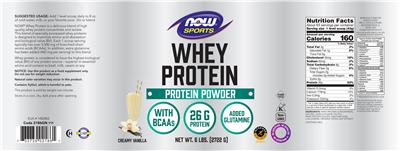 Whey Protein Creamy Vanilla label