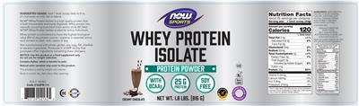 Whey Protein Isolate Creamy Chocolate label
