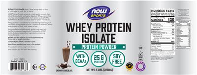 Whey Protein Isolate Creamy Chocolate label