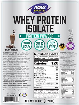 Whey Protein Isolate Creamy Chocolate label