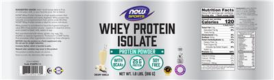 Whey Protein Isolate Creamy Vanilla label