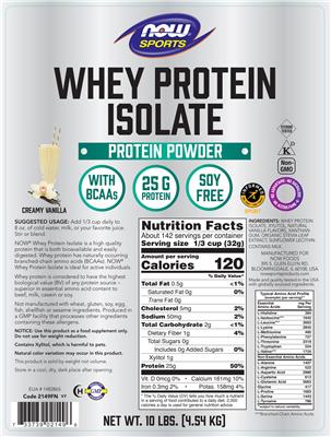 Whey Protein Isolate Creamy Vanilla label