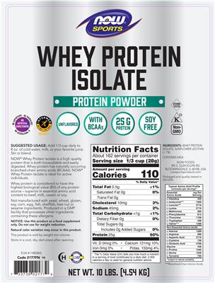 Whey Protein Isolate Unflavored label