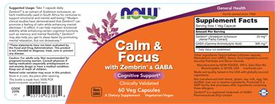 Calm & Focus label
