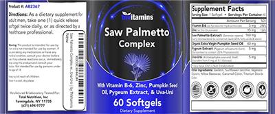 Saw Palmetto Complex label