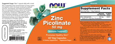 Zinc Picolinate 50 mg label