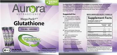 Mega-Pack+ Glutathione 750 mg label