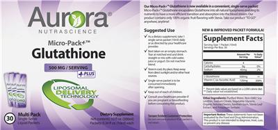 Micro-Pack+ Glutathione 500 mg label