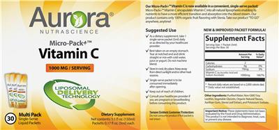 Micro-Pack+ Vitamin C 1000 mg label