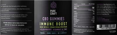 CBD Immune Boost Gummies 750 mg label