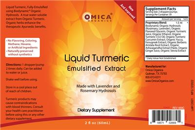 Liquid Turmeric Emulsified Extract label