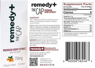 The Cap Premium Hemp Extract label