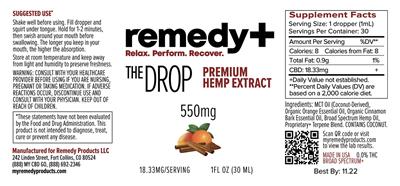 The Drop Premium Hemp Extract label