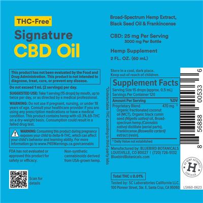 Signature CBD Oil 25 mg label