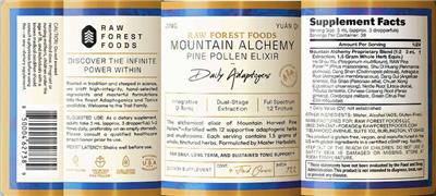 Mountain Alchemy Pine Pollen Elixir Tincture label