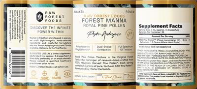 Forest Manna Royal Pine Pollen Tincture label