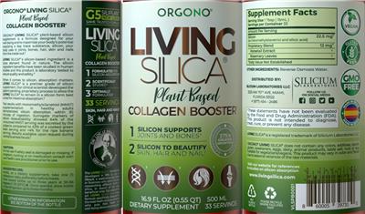 Living Silica Plant Based Collagen Booster label