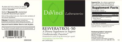 Resveratrol-50 label