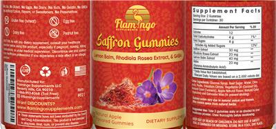 Saffron Gummies Natural Apple Flavored label