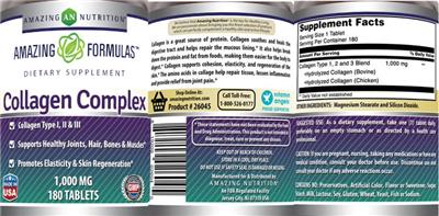 Collagen Complex 1,000 mg label