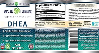 DHEA 25 mg label
