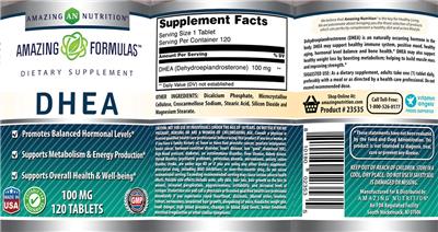 DHEA 100 mg label