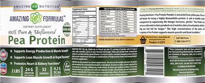 Pea Protein Unflavored label