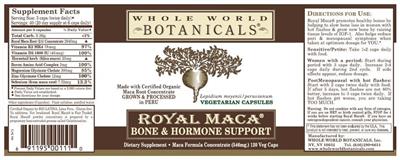 Royal Maca Bone & Hormone Support label