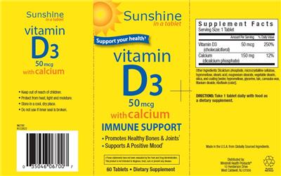 Vitamin D-3 50 mcg label