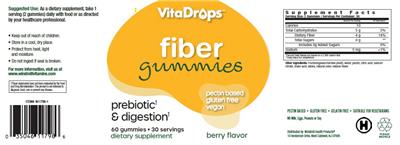 Fiber Gummies Berry Flavor label
