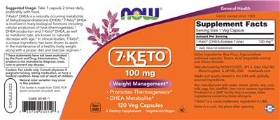 7-KETO 100 mg label