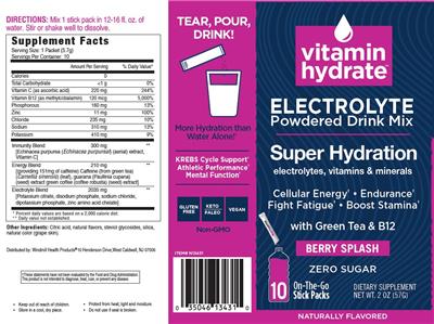 Electrolyte Berry Splash label