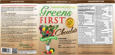 Greens First Chocolate label