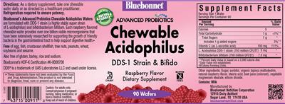 Advanced Probiotics Chewable Acidophilus Raspberry Flavor label