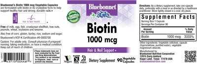 Biotin 1000 mcg label