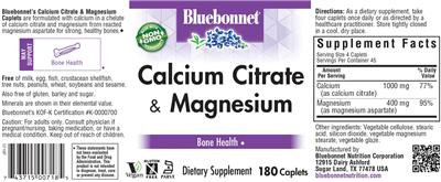 Calcium Citrate & Magnesium label