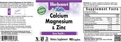 Calcium Magnesium & Zinc label