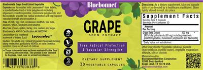 Grape Seed Extract label