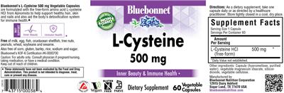 L-Cysteine 500 mg label