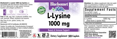 L-Lysine 1000 mg label