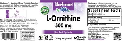 L-Ornithine 500 mg label