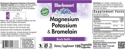Magnesium Potassium & Bromelain label