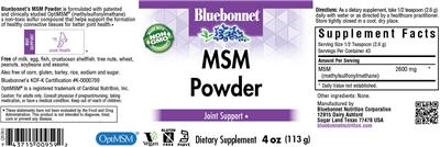 MSM Powder label