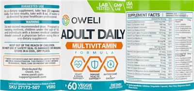 Adult Daily label