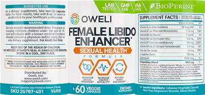 Female Libido Enhancer label