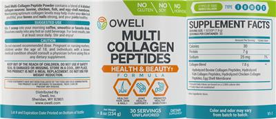 Multi Collagen Peptides Unflavored label