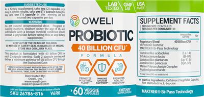 Probiotic label
