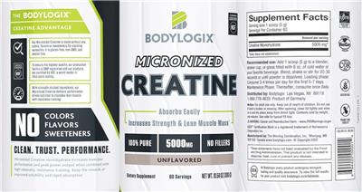 Micronized Creatine 5000 mg Unflavored label