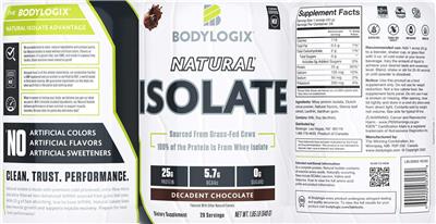 Natural Isolate Decadent Chocolate label